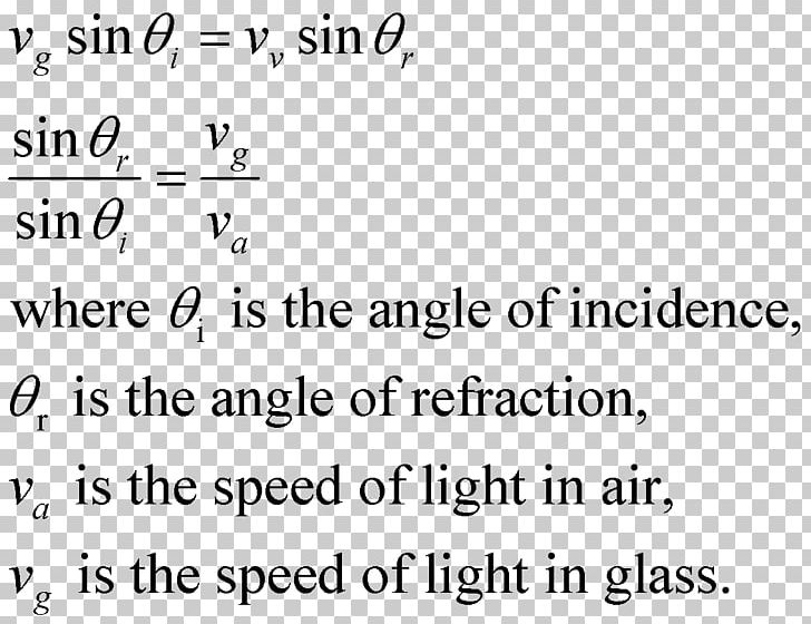 Speed Of Light Snell's Law Formula PNG, Clipart,  Free PNG Download