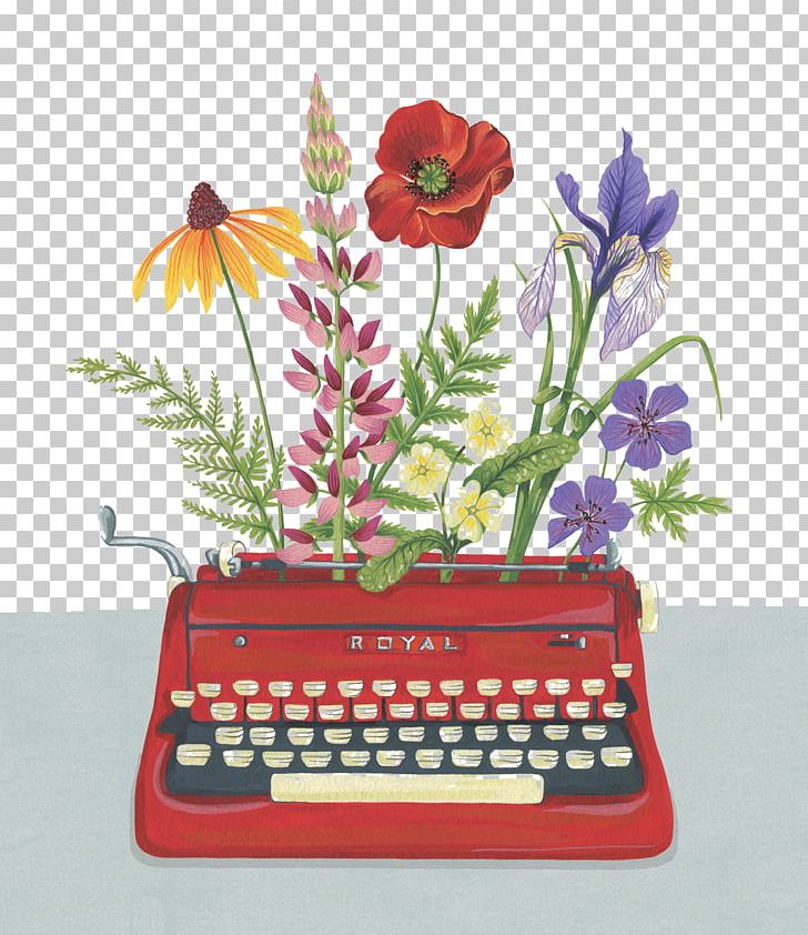 Hand-painted Flowers Typewriter Figure PNG, Clipart, Art School, Art World, Aus, Business Card, Contemporary Art Free PNG Download
