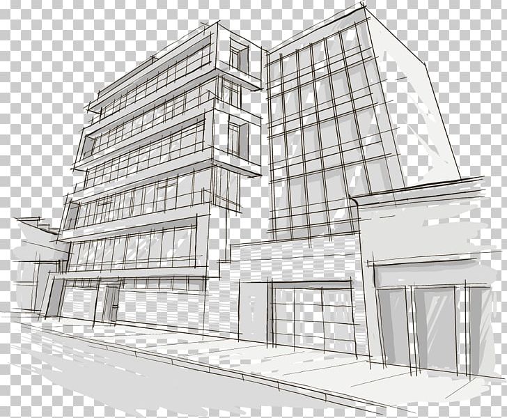 Drawing Building Architecture PNG, Clipart, Angle, Apartment, Black And White, Building, Buildings Free PNG Download