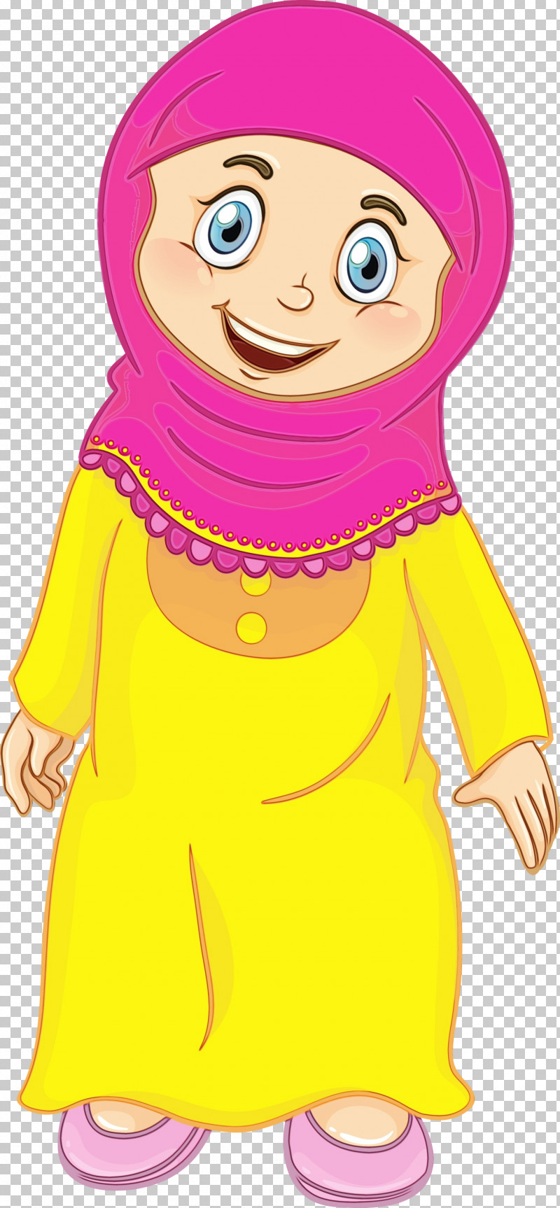 Cartoon Yellow Pink Smile Child PNG, Clipart, Cartoon, Child, Finger, Gesture, Magenta Free PNG Download