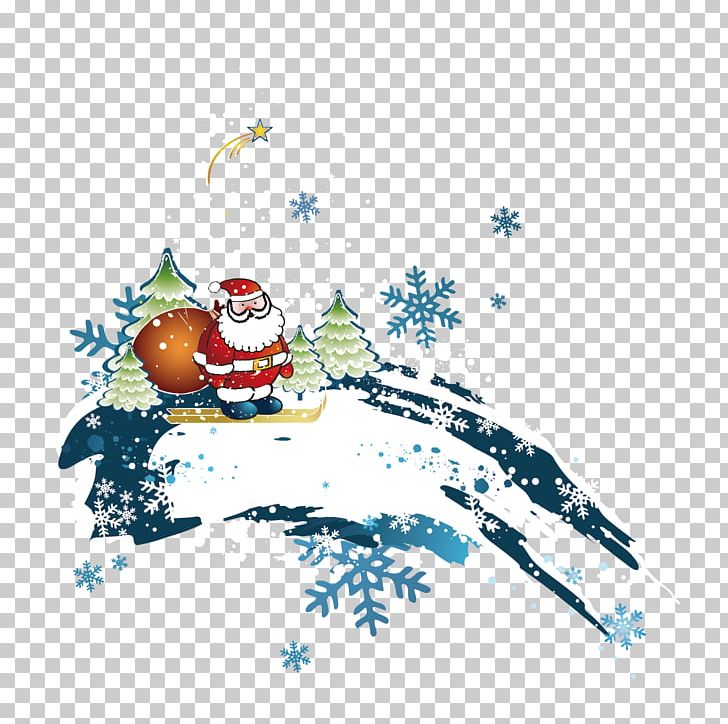 Santa Claus Christmas Snow PNG, Clipart, Art, Bird, Branch, Cartoon Santa Claus, Christmas Free PNG Download