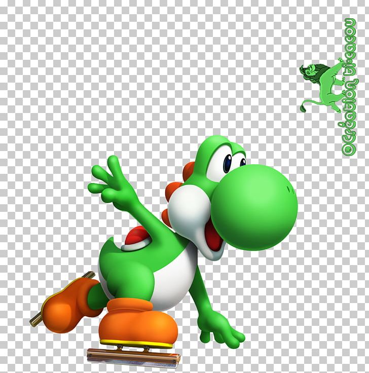 Mario & Sonic At The Olympic Games Mario & Sonic At The Olympic Winter Games Mario & Yoshi Mario & Sonic At The Sochi 2014 Olympic Winter Games Princess Peach PNG, Clipart, Amphibian, Cartoon, Grass, Mario, Mario Yoshi Free PNG Download