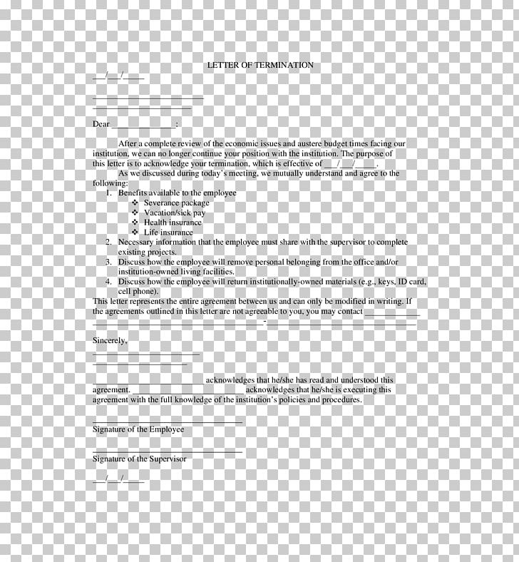 Termination Of Employment Employment Contract Letter Résumé PNG, Clipart, Angle, Area, Atwill Employment, Business Letter, Cause Free PNG Download