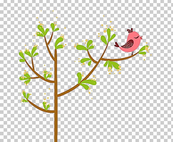 Bird Tree Cartoon Red PNG, Clipart, Art, Background Green, Beautiful, Bird, Border Free PNG Download