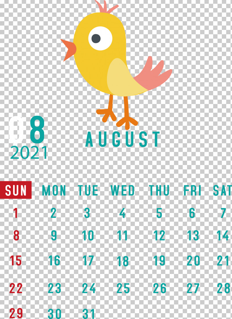 August 2021 Calendar August Calendar 2021 Calendar PNG, Clipart, 2021 Calendar, Beak, Calendar System, Geometry, Line Free PNG Download