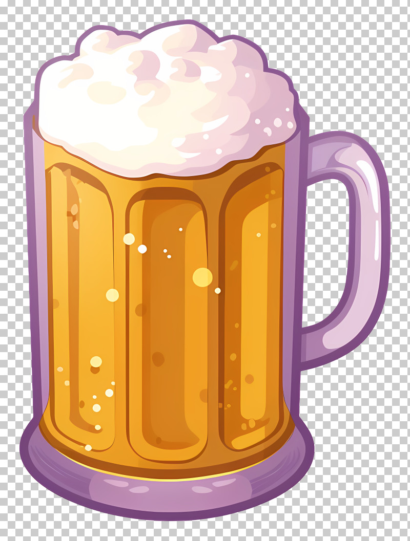 Beer - Foamy Beer Mug In Bright Illustration PNG