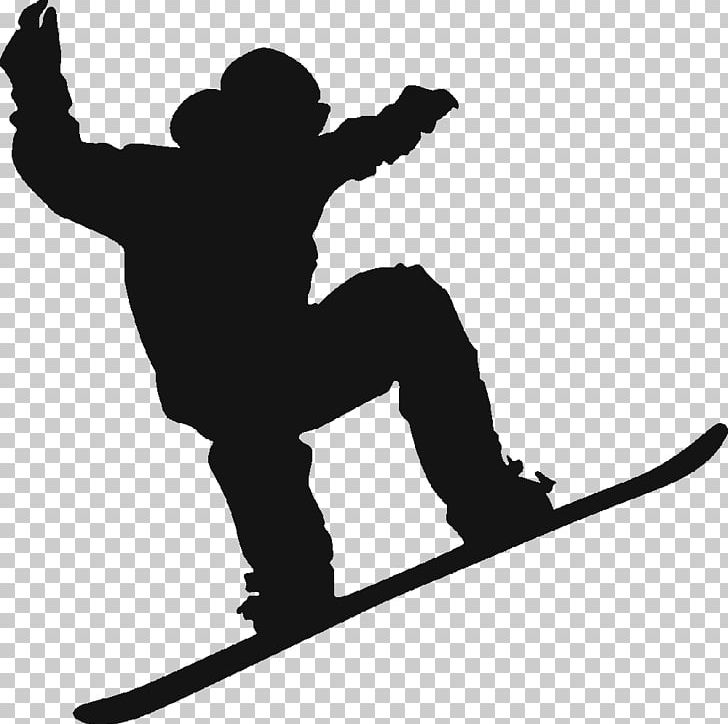 Snowboarding Silhouette Skiing PNG, Clipart, Black And White, Decal, Flow, Joint, Jumping Free PNG Download