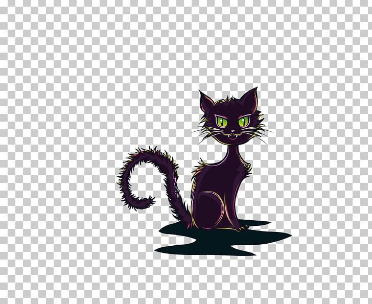 Black Cat Kitten Whiskers PNG, Clipart, Animals, Carnivoran, Cartoon, Cartoon Cat, Cat Free PNG Download