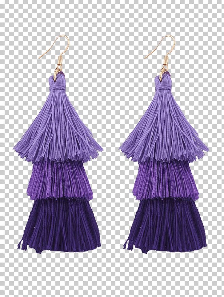 Earring Purple Tassel Fringe Jewellery PNG, Clipart, Bead, Bohemianism, Clothing, Clothing Accessories, Dress Free PNG Download