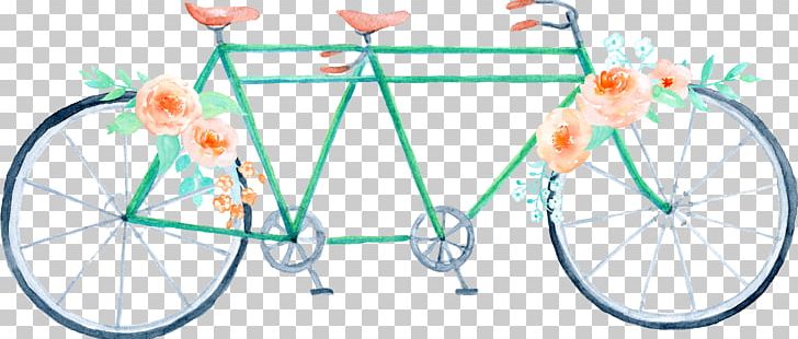 Wedding Bicycle Watercolor Painting PNG, Clipart, Bicycle Accessory, Bicycle Frame, Bicycle Part, Creative Market, Flower Free PNG Download