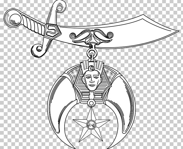 Shriners Freemasonry Symbol PNG, Clipart, Area, Artwork, Bicycle Wheel, Black And White, Body Jewelry Free PNG Download