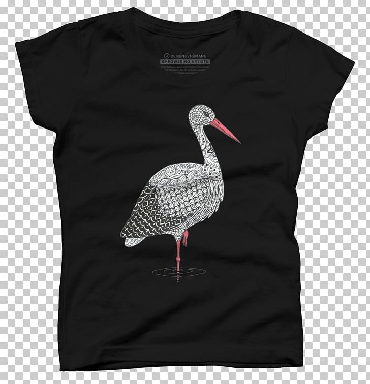 T-shirt Bird Stork Beak Animal PNG, Clipart, Animal, Beak, Bird, Black, Clothing Free PNG Download