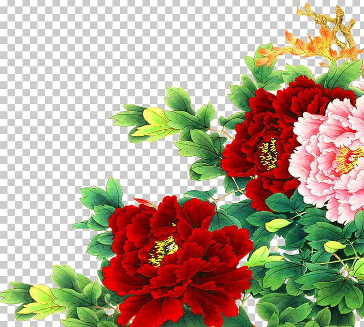 China Gongbi Bird-and-flower Painting Moutan Peony PNG, Clipart, Annual Plant, Artificial Flower, Chinese Painting, Dahlia, Daisy Family Free PNG Download