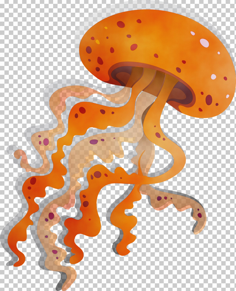 Orange PNG, Clipart, Animal Figure, Octopus, Orange, Paint, Watercolor Free PNG Download
