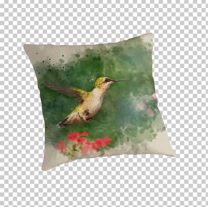 Hummingbird Throw Pillows Cushion Watercolor Painting PNG, Clipart, Bag, Beak, Bird, Cushion, Fauna Free PNG Download
