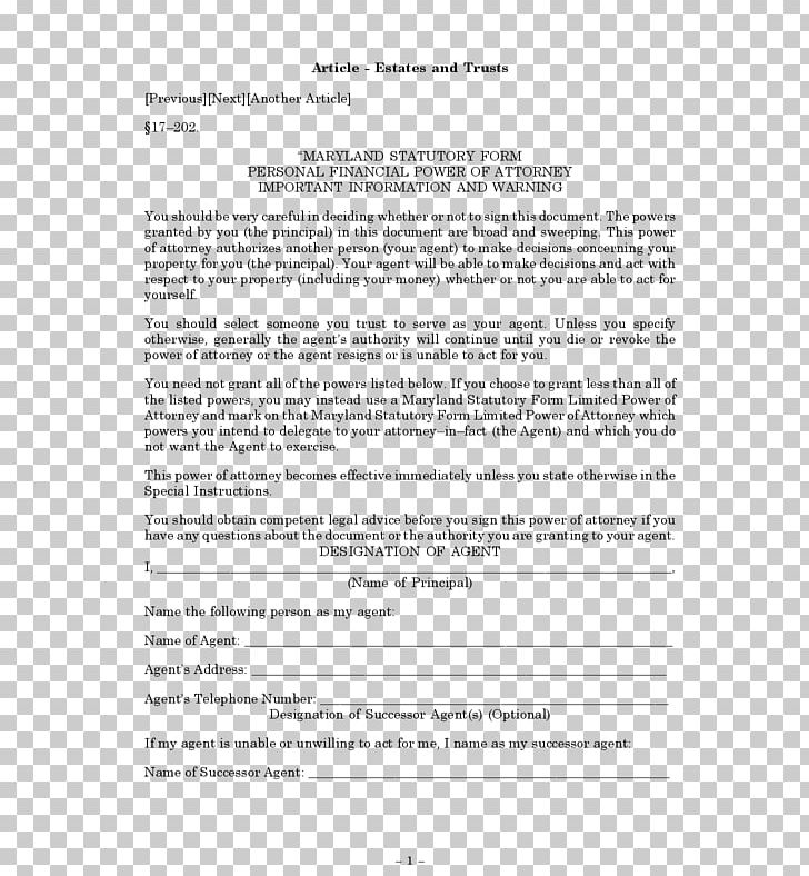Maryland Enduring Power Of Attorney Form Rocket Lawyer PNG, Clipart, Angle, Area, Document, Enduring Power Of Attorney, Form Free PNG Download