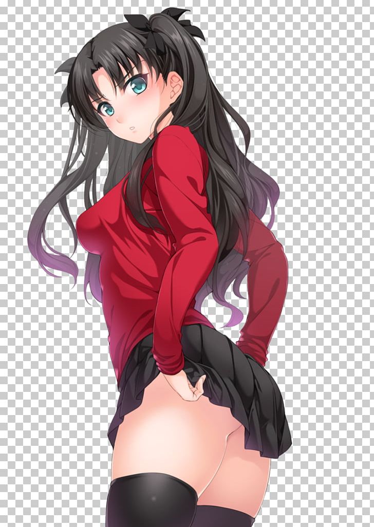 Fate/stay Night Saber Rin Tōsaka Anime PNG, Clipart, Anime, Arm, Black Hair, Brassiere, Brown Hair Free PNG Download