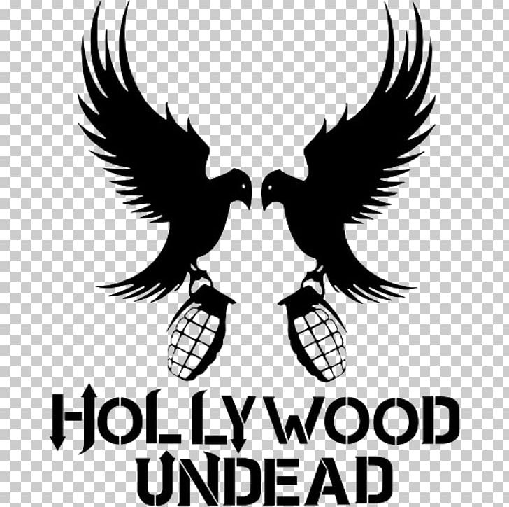 Hollywood Undead Logo Dove And Grenade Music PNG, Clipart, Artwork, Beak, Bird, Bird Of Prey, Black And White Free PNG Download