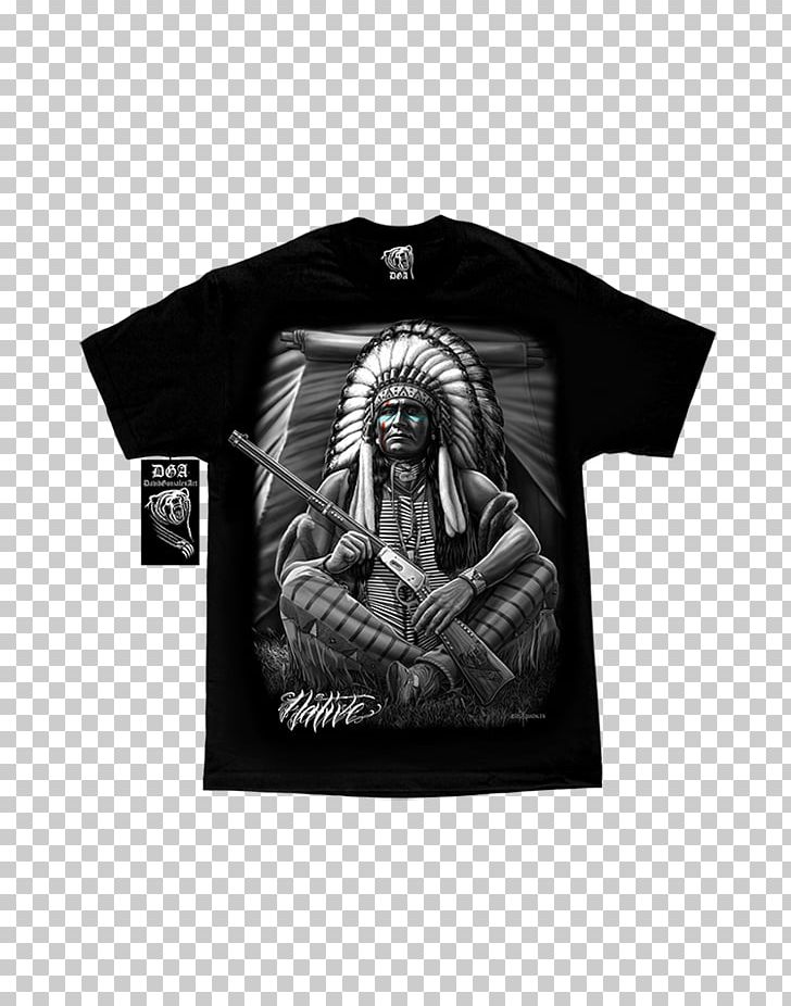 T-shirt Native Americans In The United States Tribal Chief Tribe Apache PNG, Clipart, Apache, Art, Black, Black And White, Brand Free PNG Download