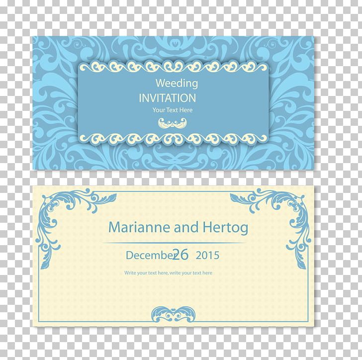 Wedding Invitation Marriage Euclidean PNG, Clipart, Aqua, Birthday Card, Blue, Blue Pattern, Business Card Free PNG Download
