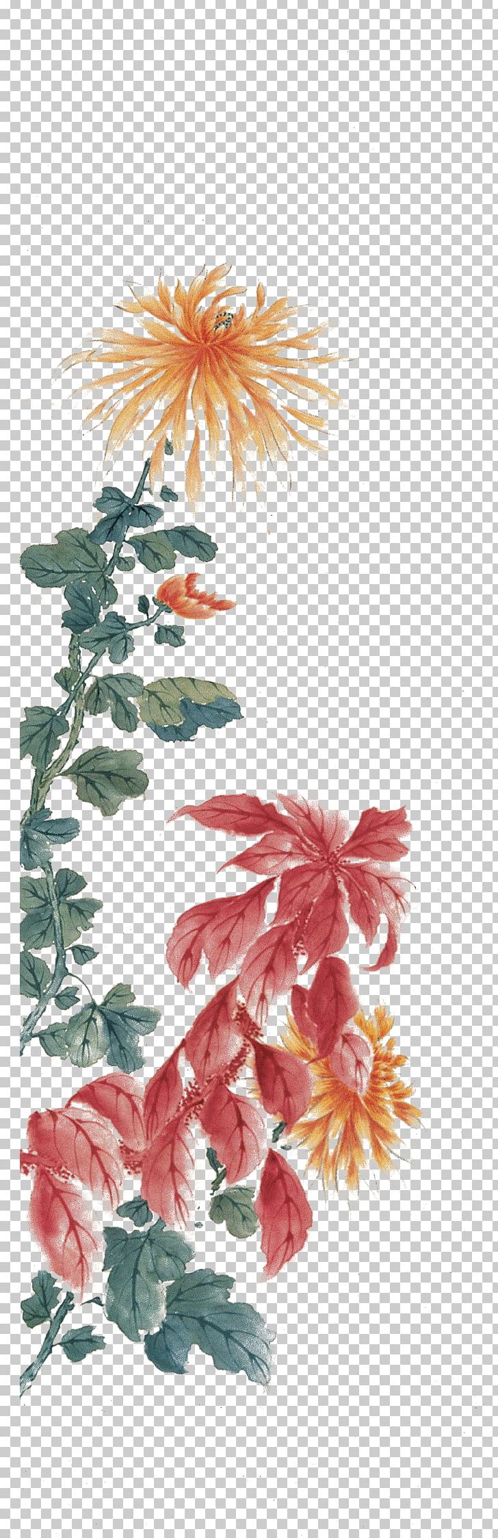 Watercolor Painting Floral Design Ink Wash Painting PNG, Clipart, Branch, Chrysanthemum, Dahlia, Flower, Flower Arranging Free PNG Download