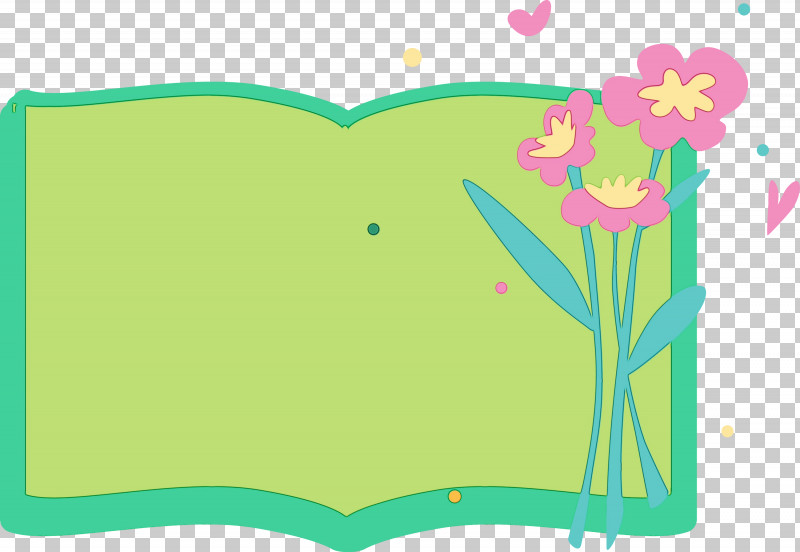 Flower Cartoon Line Green Tree PNG, Clipart, Book Frame, Cartoon, Flower, Flower Frame, Geometry Free PNG Download