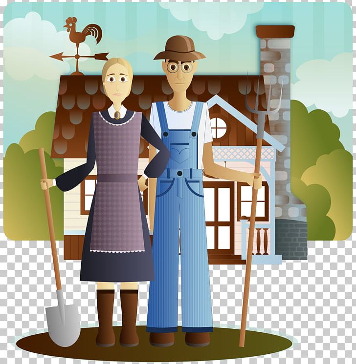 Farmer American Gothic PNG, Clipart, Agriculture, American Gothic, Art, Barn, Cartoon Free PNG Download