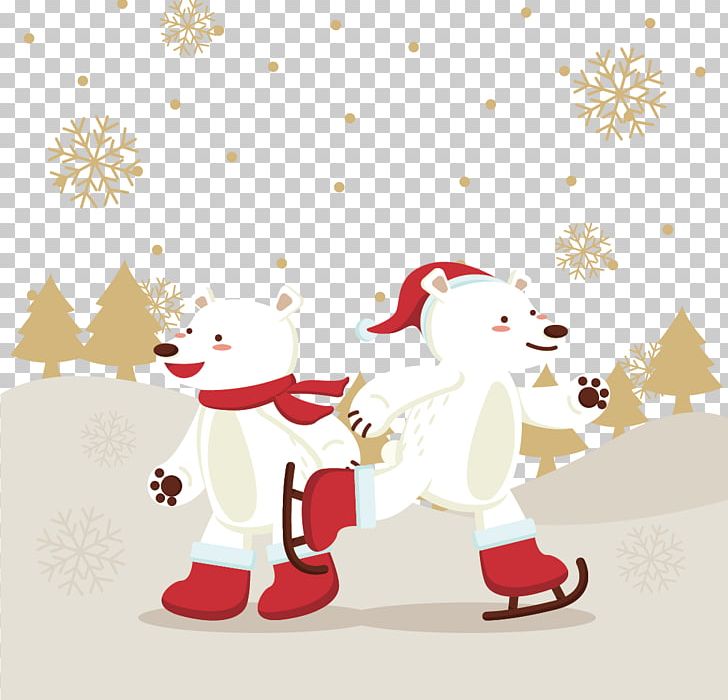 Polar Bear Wedding Invitation Los Osos Polares Ice Skating PNG, Clipart, Cartoon, Christmas Decoration, Cuteness, Fictional Character, Greeting Card Free PNG Download