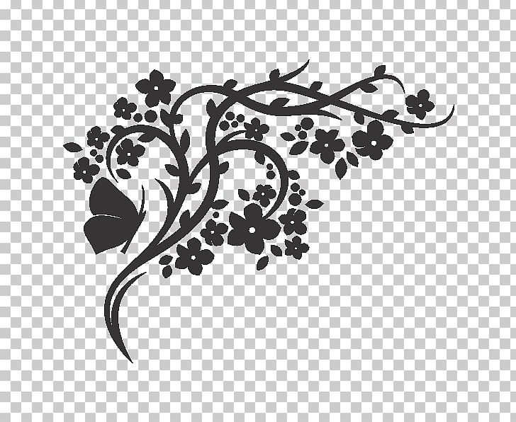 Flower Stencil Sticker Art Craft PNG, Clipart, Art, Black And White, Branch, Computer Wallpaper, Craft Free PNG Download