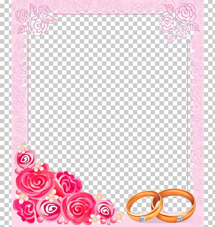 pink wedding invitation circle borders