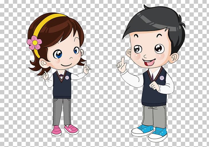 Talking Kids Png Clipart Black Hair Boy Cartoon Child Cool Free Png Download