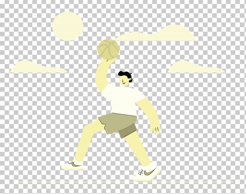 Cartoon Sports Equipment Yellow Happiness PNG, Clipart, Basketball, Behavior, Cartoon, Happiness, Hm Free PNG Download