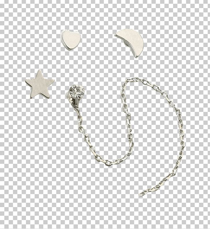 Earring Silver Chain Jewellery Rhinestone PNG, Clipart, Body Jewelry, Body Piercing, Bracelet, Cartilage, Cartilage Piercing Free PNG Download
