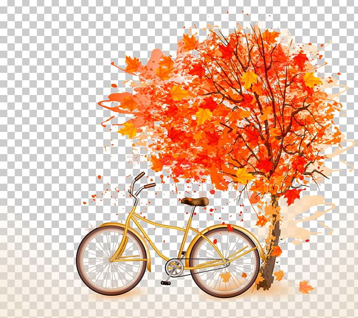 Autumn Bicycle PNG, Clipart, Autumn, Autumn Leaf Color, Bicycle, Bicycles, Branch Free PNG Download