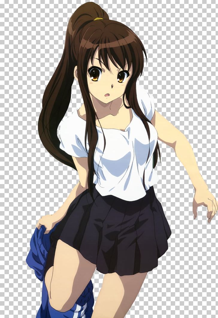 Yuki Nagato Mikuru Asahina Haruhi Suzumiya Kyon Ryoko Asakura PNG, Clipart, Anime, Arm, Black Hair, Brown Hair, Cartoon Free PNG Download