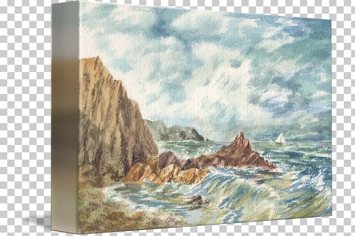 Watercolor Painting Canvas Gallery Wrap Sea PNG, Clipart, Art, Canvas, Cliff, Coast, Coastal And Oceanic Landforms Free PNG Download