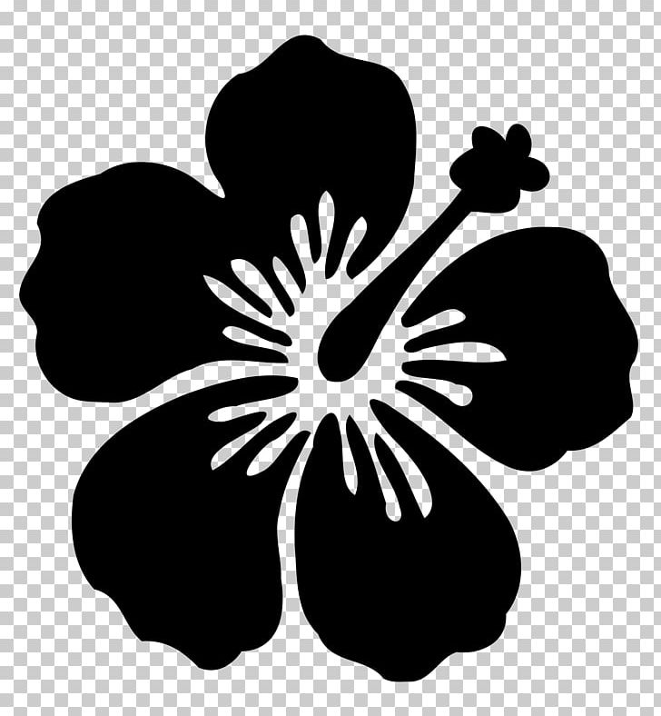 Silhouette Hawaiian Hibiscus Flower PNG, Clipart, Animals, Black And White, Drawing, Flora, Floral Design Free PNG Download