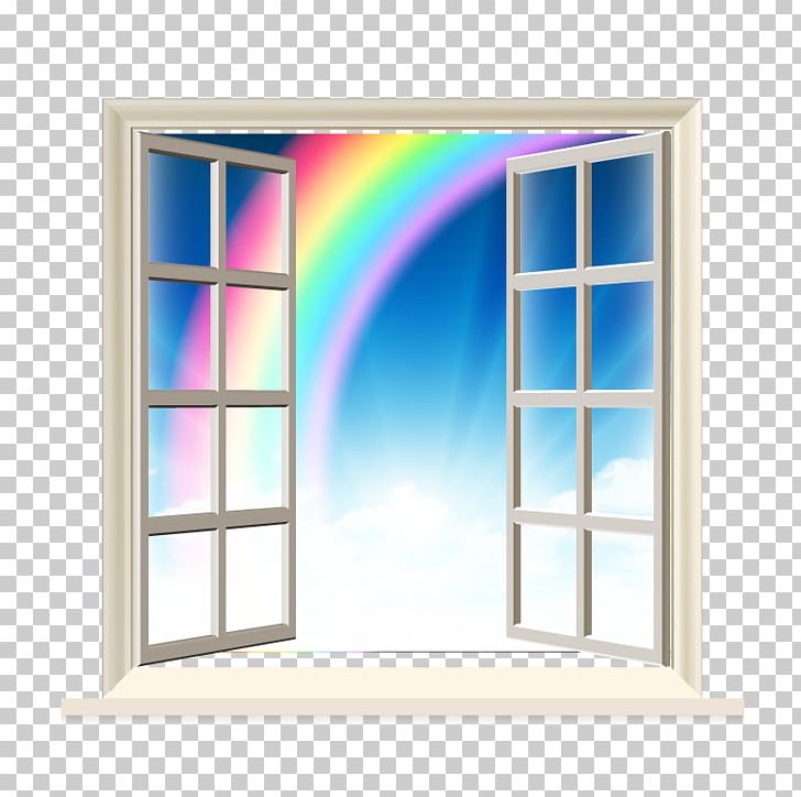 Window Rainbow Bathroom PNG, Clipart, Adobe Illustrator, Angle, Blue, Curtain, Door Free PNG Download