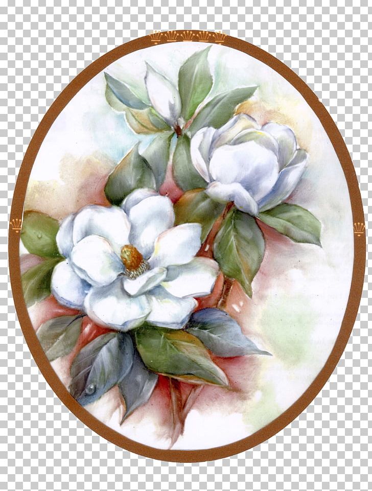 Flower Painting Southern Magnolia Floral Design PNG, Clipart, Abstract Flowers, Art, Blossom, Decoupage, Dishware Free PNG Download