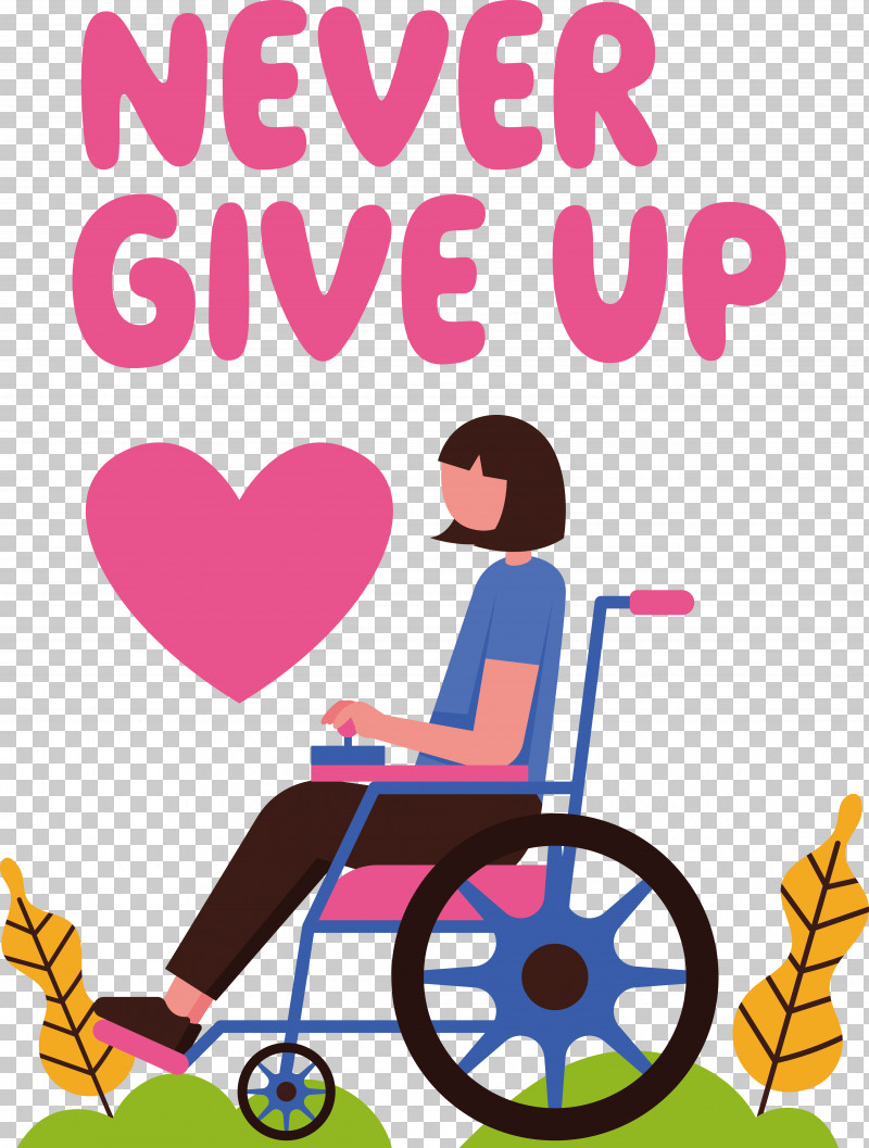 International Disability Day Never Give Up Wheelchair Girl PNG, Clipart, Girl, Never Give Up, Wheelchair Free PNG Download