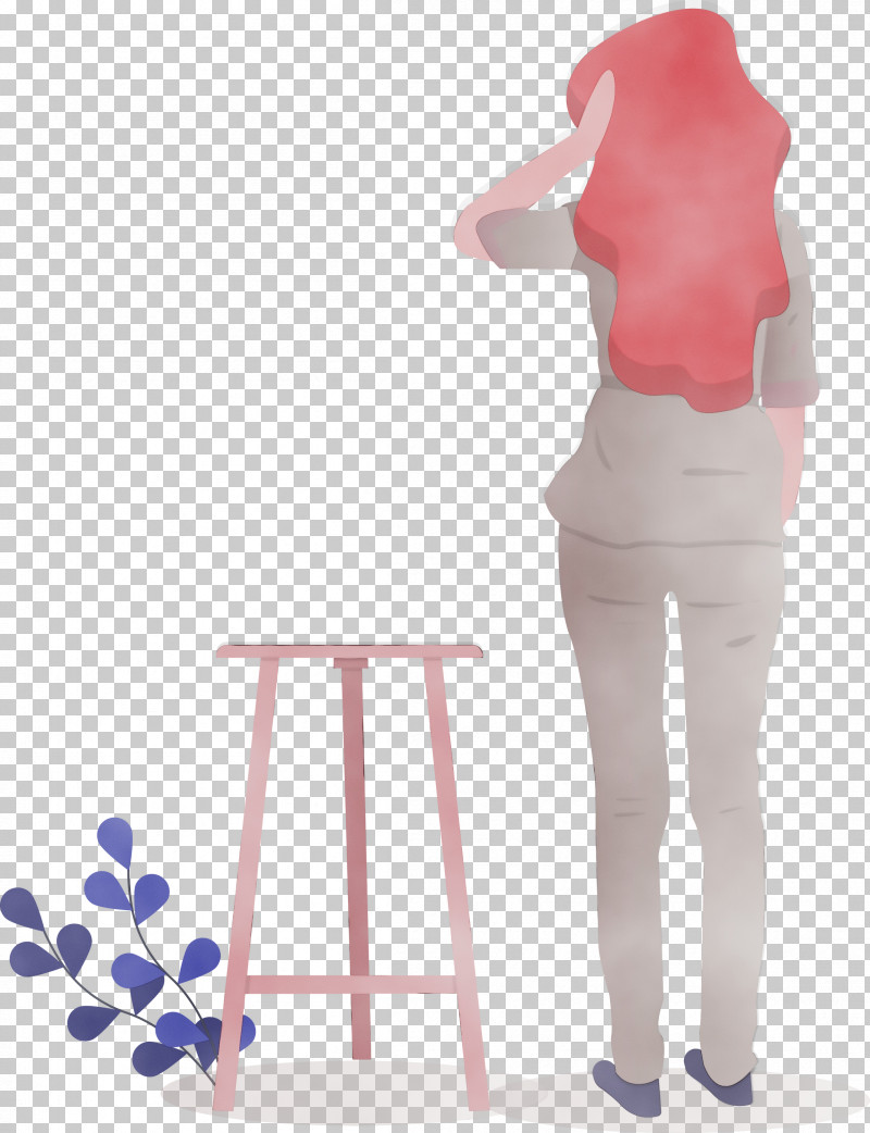 Standing Furniture Pink Stool Bar Stool PNG, Clipart, Art, Bar Stool, Chair, Furniture, Gesture Free PNG Download