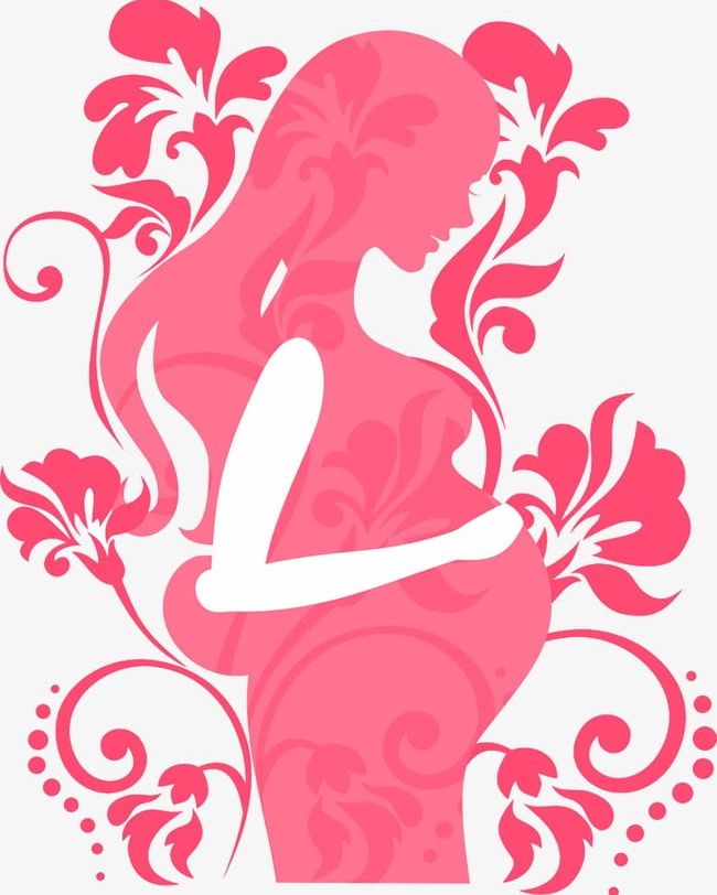 Pregnant Women In Red Silhouettes PNG, Clipart, Grain, Hand, Hand Painted, Painted, Pattern Free PNG Download
