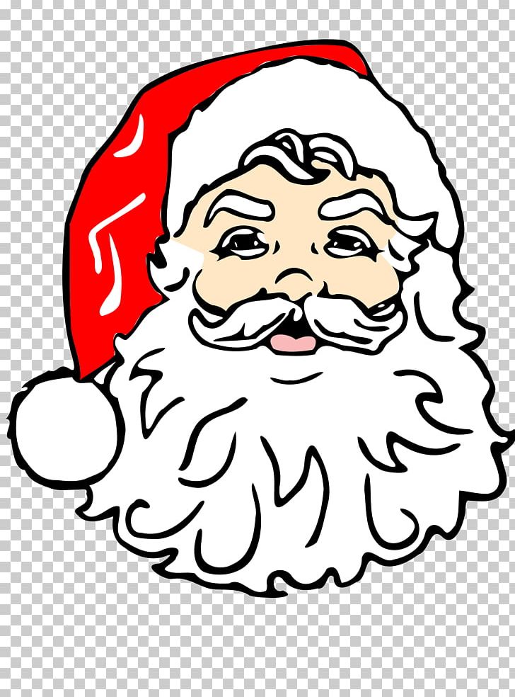 Santa Claus Face PNG, Clipart, Art, Artwork, Beard, Black And White, Christmas Free PNG Download