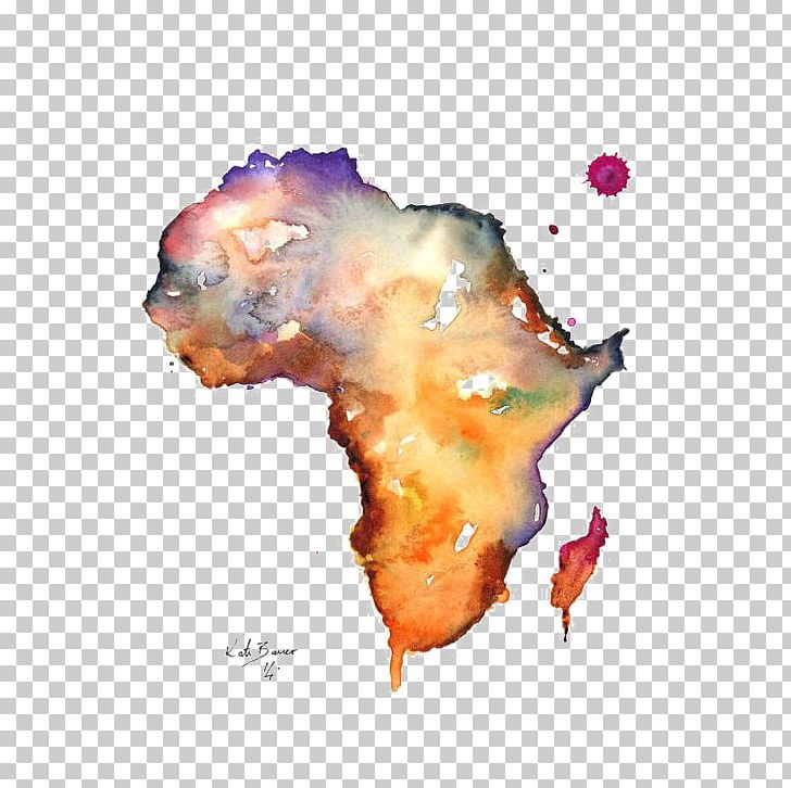 The Continent Of Africa Map Watercolor Painting PNG, Clipart, Africa, Africa Map, Art, Asia Map, Australia Map Free PNG Download