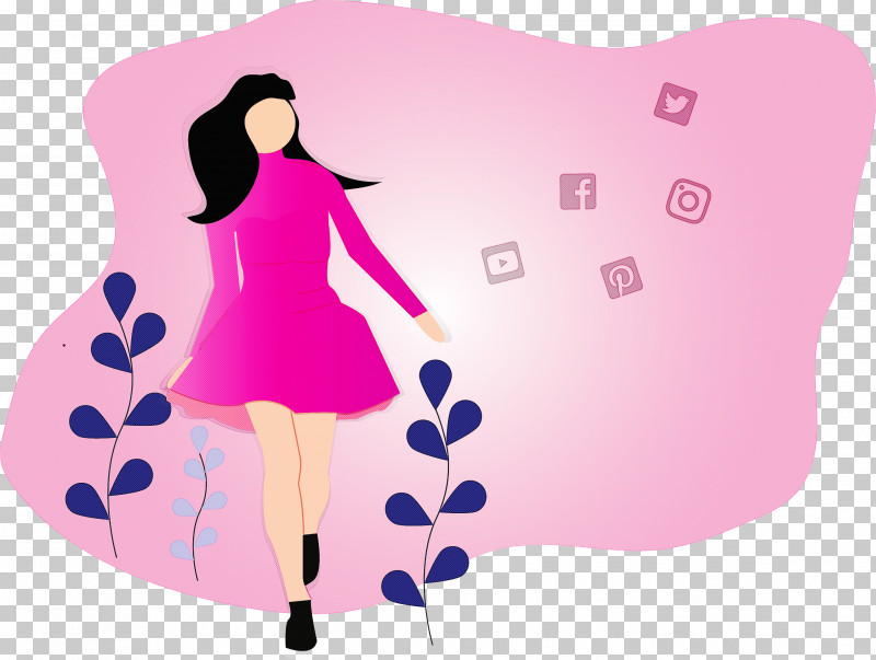 Girl Social Media PNG, Clipart, Cartoon, Girl, Heart, Pink, Social Media Free PNG Download