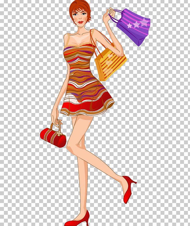 Adobe Illustrator Shopping PNG, Clipart, Beauty, Cartoon, Encapsulated Postscript, Fashionable Women, Fashion Design Free PNG Download