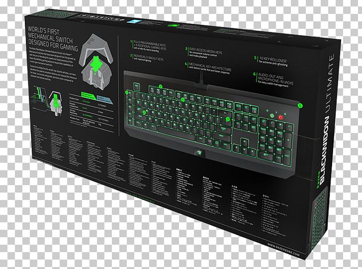 Computer Keyboard Razer BlackWidow Ultimate (2014) Razer BlackWidow Ultimate (2016) Gaming Keypad Razer Inc. PNG, Clipart, Audio Receiver, Computer, Computer Keyboard, Electrical Switches, Electronics Free PNG Download
