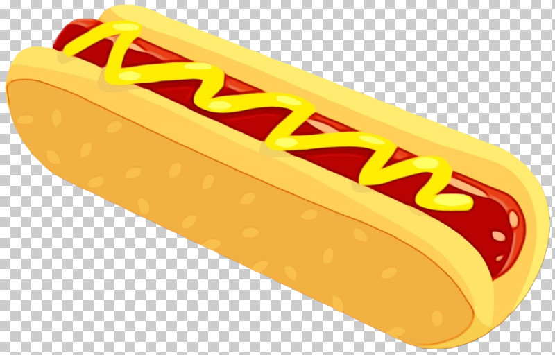 Hot Dog Finger Food Yellow PNG, Clipart, Finger Food, Hot Dog, Paint, Watercolor, Wet Ink Free PNG Download
