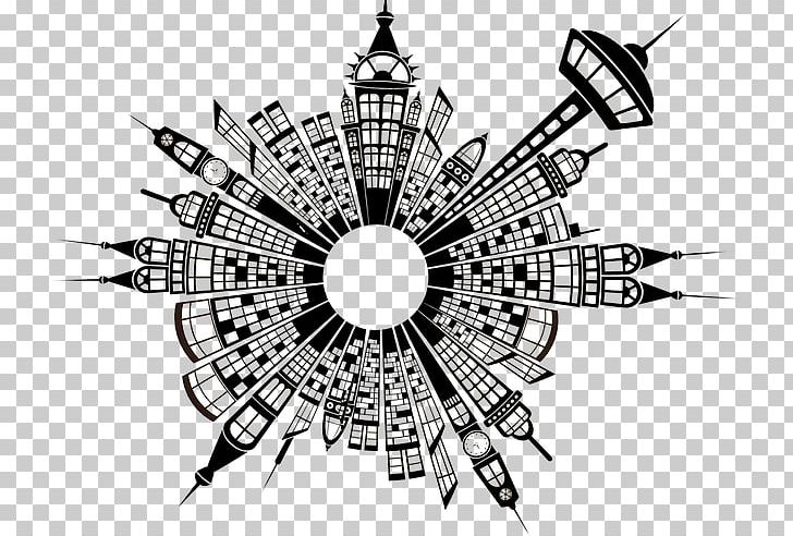 Cityscape Skyline Building PNG, Clipart, Black And White, Building, Circle, Cityscape, Drawing Free PNG Download