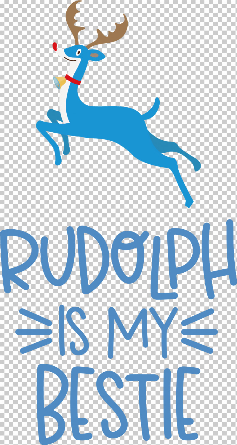 Rudolph Is My Bestie Rudolph Deer PNG, Clipart, Christmas, Deer, Happiness, Joint, Logo Free PNG Download